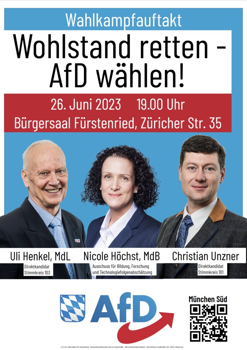 Wahlkampfauftakt in München Süd Jetzt gehts los! AfD München